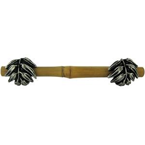 10-Palmaria Collection - Real Bamboo And Leaf Handle in Satin Nickel by Vicenza Hardware - K1141-3-SN MyKnobs2.jpg